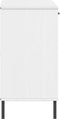 vidaXL - Dressoir - met - metalen - poten - OSLO - 113x40x77 - cm - grenenhout - wit