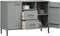 vidaXL - Dressoir - met - metalen - poten - OSLO - 113x40x77 - cm - grenenhout - grijs
