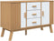 vidaXL - Dressoir - OLDEN - 114x43x73,5 - cm - massief - grenenhout - wit - en - bruin