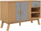 vidaXL - Dressoir - OLDEN - 114x43x73,5 - cm - massief - grenenhout - grijs - en - bruin