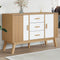 vidaXL - Dressoir - OLDEN - 114x43x73,5 - cm - massief - grenenhout - wit - en - bruin
