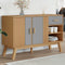 vidaXL - Dressoir - OLDEN - 114x43x73,5 - cm - massief - grenenhout - grijs - en - bruin