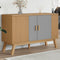 vidaXL - Dressoir - OLDEN - 114x43x73,5 - cm - massief - grenenhout - grijs - en - bruin