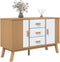 vidaXL - Dressoir - OLDEN - 114x43x73,5 - cm - massief - grenenhout - wit - en - bruin