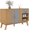 vidaXL - Dressoir - OLDEN - 114x43x73,5 - cm - massief - grenenhout - grijs - en - bruin
