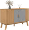 vidaXL - Dressoir - OLDEN - 114x43x73,5 - cm - massief - grenenhout - grijs - en - bruin