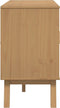vidaXL - Dressoir - OLDEN - 114x43x73,5 - cm - massief - grenenhout - wit - en - bruin