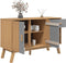 vidaXL - Dressoir - OLDEN - 114x43x73,5 - cm - massief - grenenhout - grijs - en - bruin