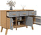 vidaXL - Dressoir - OLDEN - 114x43x73,5 - cm - massief - grenenhout - grijs - en - bruin