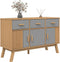 vidaXL - Dressoir - OLDEN - 114x43x73,5 - cm - massief - grenenhout - grijs - en - bruin