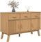 vidaXL - Dressoir - OLDEN - 114x43x73,5 - cm - massief - grenenhout - bruin