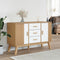 vidaXL - Dressoir - OLDEN - 114x43x73,5 - cm - massief - grenenhout - wit - en - bruin