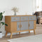 vidaXL - Dressoir - OLDEN - 114x43x73,5 - cm - massief - grenenhout - grijs - en - bruin