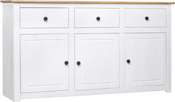 vidaXL - Dressoir - Panama - Range - 135x40x80 - cm - massief - grenenhout - wit
