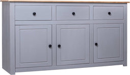 vidaXL - Dressoir - Panama - Range - 135x40x80 - cm - massief - grenenhout - grijs