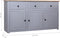 vidaXL - Dressoir - Panama - Range - 135x40x80 - cm - massief - grenenhout - grijs