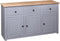 vidaXL - Dressoir - Panama - Range - 135x40x80 - cm - massief - grenenhout - grijs