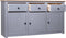 vidaXL - Dressoir - Panama - Range - 135x40x80 - cm - massief - grenenhout - grijs