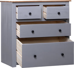 vidaXL - Dressoir - Panama - Range - 80x40x83 - cm - grenenhout - grijs