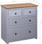 vidaXL - Dressoir - Panama - Range - 80x40x83 - cm - grenenhout - grijs