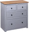 vidaXL - Dressoir - Panama - Range - 80x40x83 - cm - grenenhout - grijs