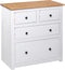 vidaXL - Dressoir - Panama - Range - 80x40x83 - cm - grenenhout - wit