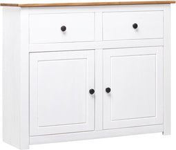 vidaXL - Dressoir - Panama - Range - 93x40x80 - cm - massief - grenenhout - wit