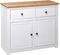 vidaXL - Dressoir - Panama - Range - 93x40x80 - cm - massief - grenenhout - wit