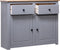 vidaXL - Dressoir - Panama - Range - 93x40x80 - cm - massief - grenenhout - grijs