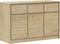 vidaXL - Dressoir - SAUDA - 114x43x75,5 - cm - massief - grenenhout - eikenkleurig