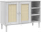 vidaXL - Dressoir - SENJA - 112x40x80 - cm - rattan - look - massief - grenenhout - wit