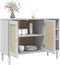 vidaXL - Dressoir - SENJA - 112x40x80 - cm - rattan - look - massief - grenenhout - wit