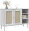 vidaXL - Dressoir - SENJA - 112x40x80 - cm - rattan - look - massief - grenenhout - wit