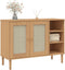vidaXL - Dressoir - SENJA - 112x40x80 - cm - rattan - massief - grenenhout - bruin