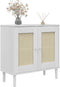 vidaXL - Dressoir - SENJA - 80x35x80 - cm - rattan - look - massief - grenenhout - wit
