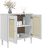 vidaXL - Dressoir - SENJA - 80x35x80 - cm - rattan - look - massief - grenenhout - wit