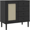 vidaXL - Dressoir - SENJA - 80x40x80 - cm - rattan - look - massief - grenenhout - zwart
