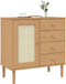 vidaXL - Dressoir - SENJA - 80x40x80 - cm - rattan - look - massief - grenenhout - bruin