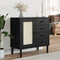 vidaXL - Dressoir - SENJA - 80x40x80 - cm - rattan - look - massief - grenenhout - zwart