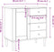 vidaXL - Dressoir - SENJA - 80x40x80 - cm - rattan - look - massief - grenenhout - bruin