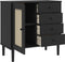 vidaXL - Dressoir - SENJA - 80x40x80 - cm - rattan - look - massief - grenenhout - zwart