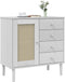 vidaXL - Dressoir - SENJA - 80x40x80 - cm - rattan - look - massief - grenenhout - wit