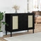 vidaXL - Dressoir - SENJA - rattan-look - 112x40x80 - cm - grenenhout - zwart