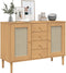 vidaXL - Dressoir - SENJA - rattan-look - 112x40x80 - cm - grenenhout - bruin