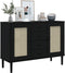 vidaXL - Dressoir - SENJA - rattan-look - 112x40x80 - cm - grenenhout - zwart
