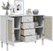 vidaXL - Dressoir - SENJA - rattan-look - 112x40x80 - cm - massief - grenenhout - wit