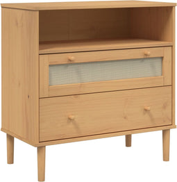 vidaXL - Dressoir - SENJA - rattan-look - 80x40x80 - cm - massief - grenenhout - bruin