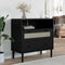 vidaXL - Dressoir - SENJA - rattan-look - 80x40x80 - cm - massief - grenenhout - zwart
