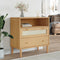 vidaXL - Dressoir - SENJA - rattan-look - 80x40x80 - cm - massief - grenenhout - bruin