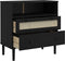 vidaXL - Dressoir - SENJA - rattan-look - 80x40x80 - cm - massief - grenenhout - zwart